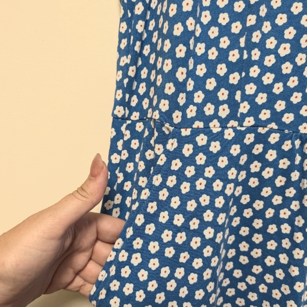 Boden Blue Polka Dot Sleeveless Dress US 14 V Neck - Picture 6 of 6